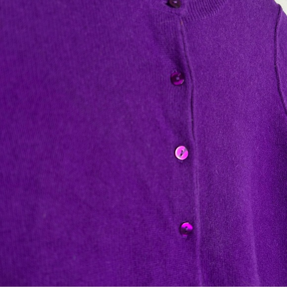 Bright Purple Only Mine Two-Ply Cashmere Button Down Sweater 100% cashmere - Picture 6 of 9